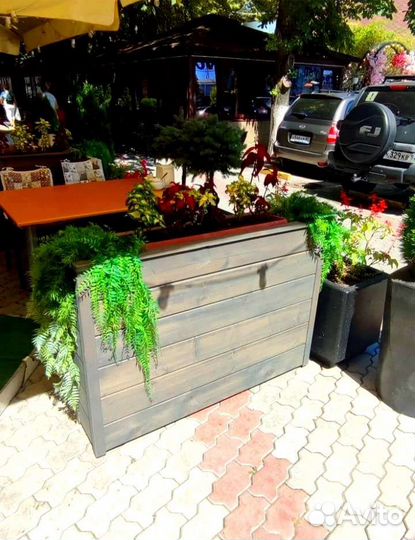 Кашпо деревянное, вазон, клумба для цветов