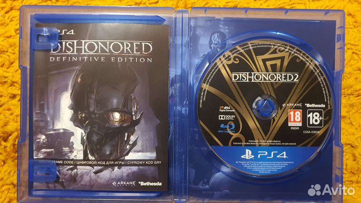 Dishonored 2 + дополнение и + dishonored 1 ps4