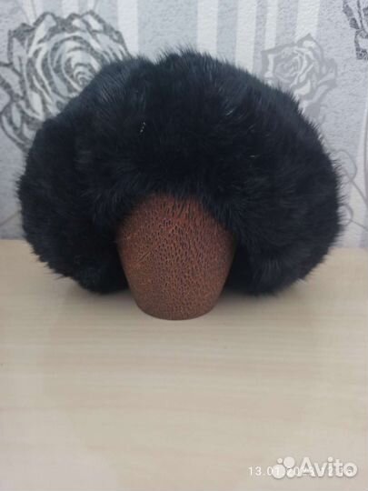 Шапка (беретка) меховая вязаная