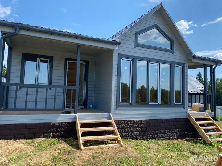 Каркасный дом утеплённо зимний 9х8м круглогодично