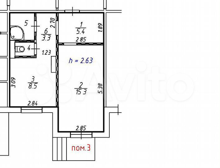 Свободного назначения, 36 м²
