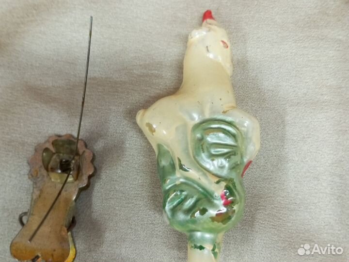 Ёлочная игрушка серебряное копытце СССР