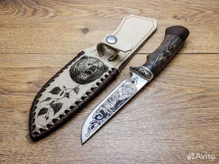 Нож Пластун из стали 95Х18 с гравировкой