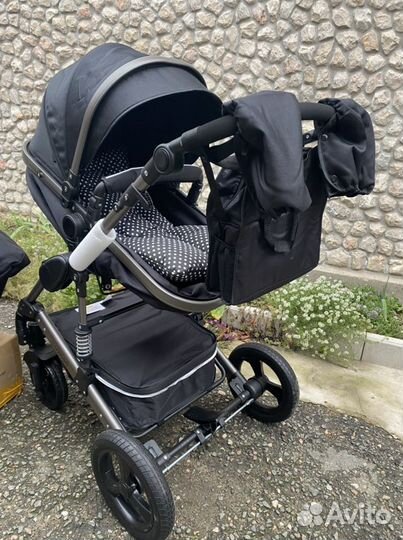 Коляска 3 в1 и 2 в1 (черная 555 )