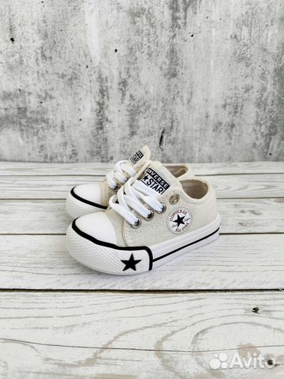 Кеды Converse детские,белые, р.21,22,23,24,25,26