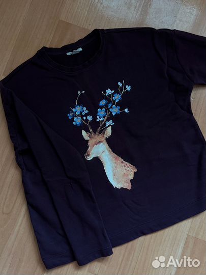 Кофта пуловер толстовка с длинным рукавом xs