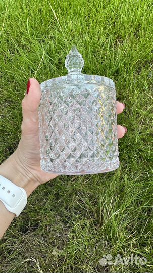 Сахарница ваза для конфет интерьерная стекло