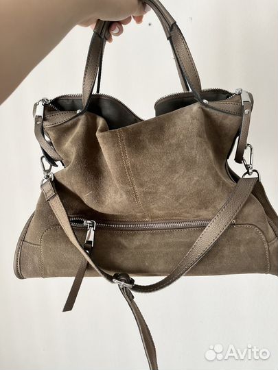 Сумка женская большая замша-кожзам