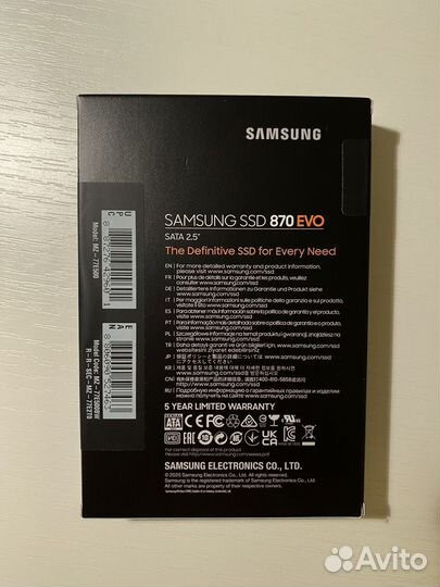 SSD 2.5 samsung 870 Evo 500gb новый запечатанный