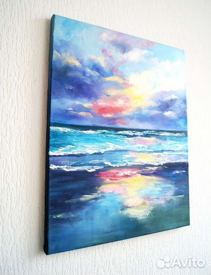 Картина маслом море на холсте 40х50 см