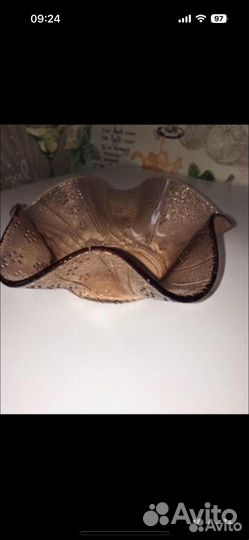 Ваза конфетница сплатник цветное стекло