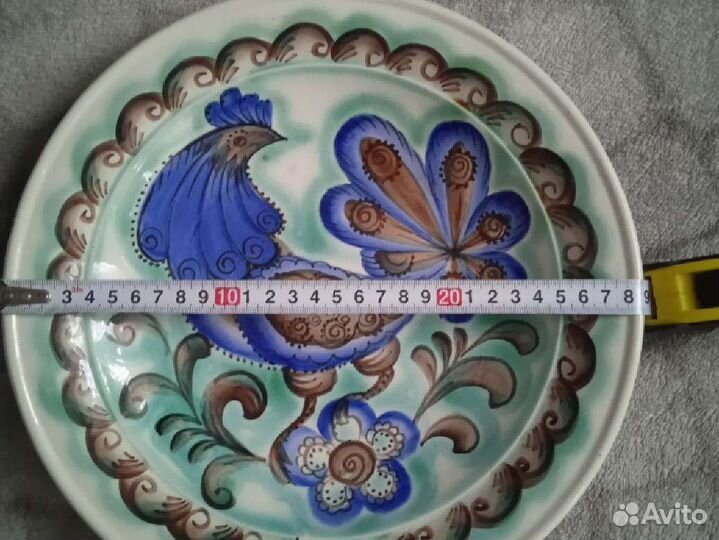 Настенная тарелка, Птица голубая''ссср, винтаж