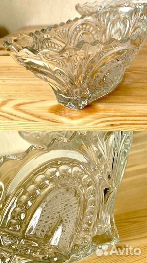 Хрусталь: рог, блюдо, рыбницы, ладья, рюмки