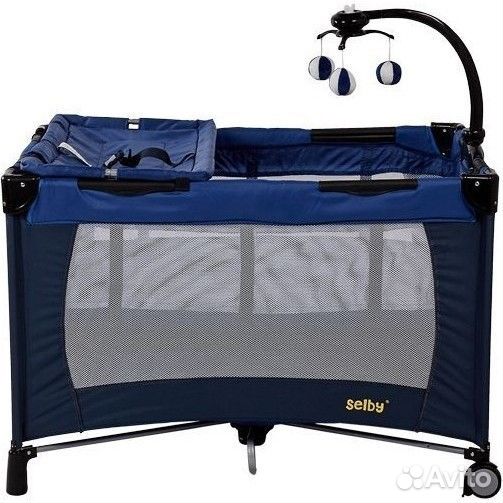 Манеж-кровать selby синий