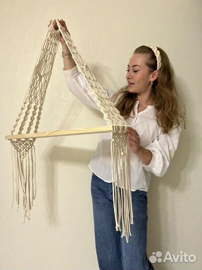 Полка плетеная макраме