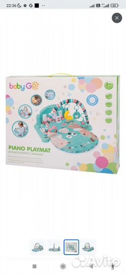 Развивающий коврик baby go с пианино