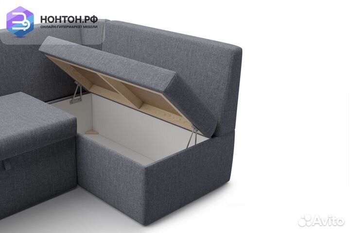 Кухонный угловой диван дельфин Орион светло-серый