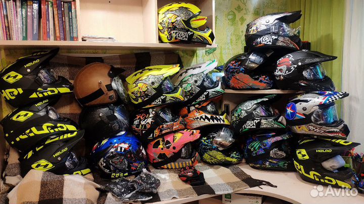 Детский кроссовый шлем, размер S, обхват 54-56