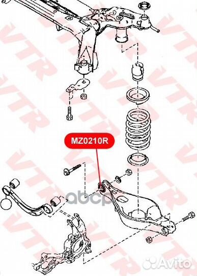 Сайлентблок рычага задней подвески MZ0210R VTR