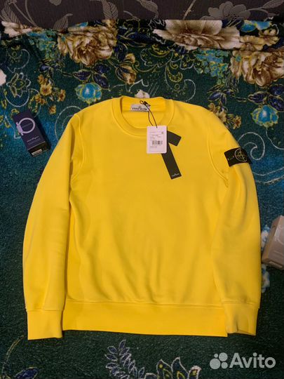 Stone island свитшот желтый
