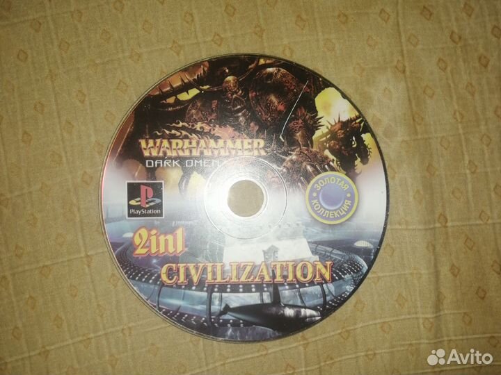 Диск на PS 2в1 warhammer Dark Omen и civilization