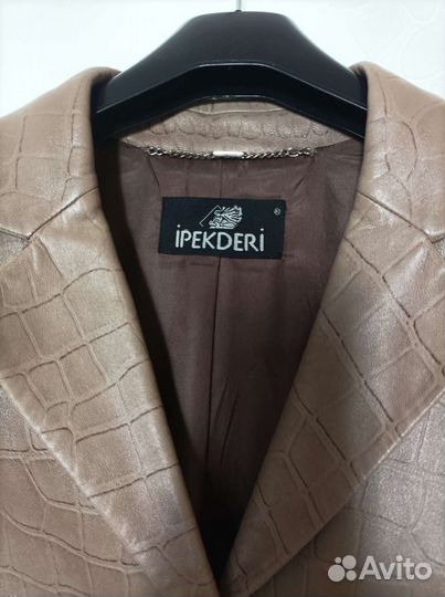 Кожаный пиджак женский 48 размер