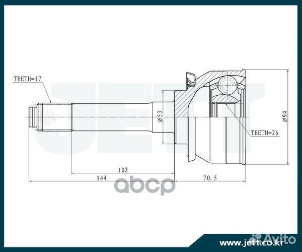 Шрус внешний jett V41-6003 V41-6003 jett