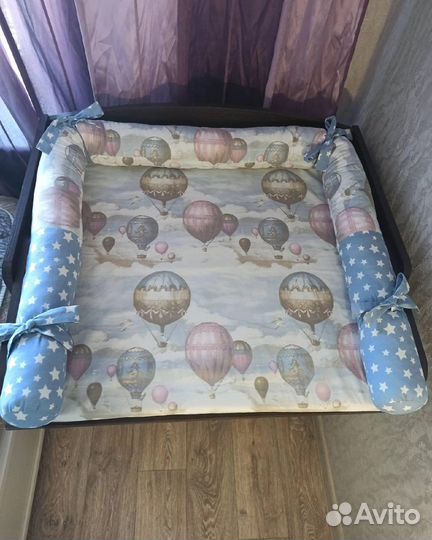 Бортики на детскую кроватку, матрасик, гнездышко