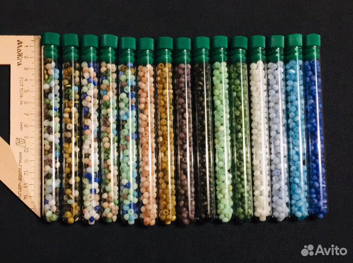 Пробирка стекло с бусинами и без бусин