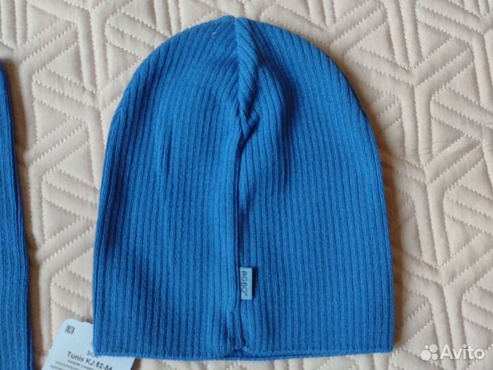 Новая весенняя шапка снуд 52-54 Agbo голубая мальч