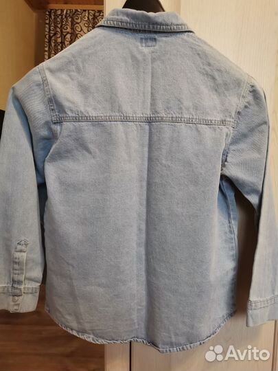 Джинсовая рубашка на мальчика, рост 152