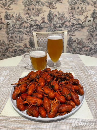 Раки живые/вареные.морепродукты доставка