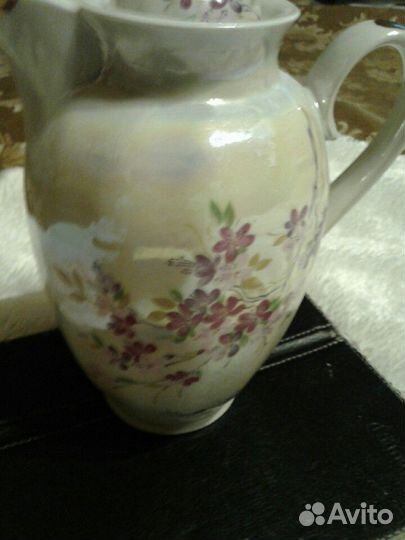 Кофейник Сирень Дулево ссср,перламутр