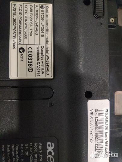 Ноутбук Acer aspire 5620