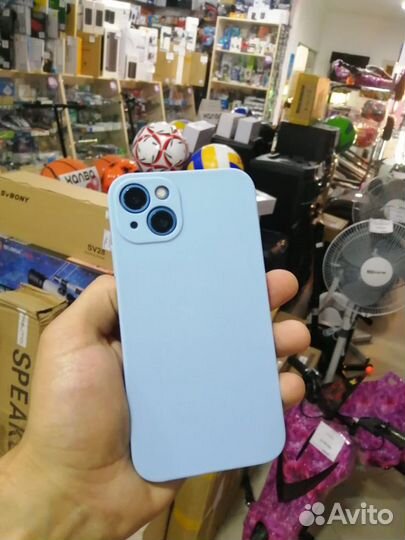 Чехол iPhone XR в корпусе iPhone 13 голубой