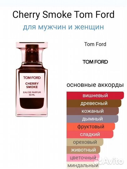 Масляные духи Cherry Smoke, на розлив