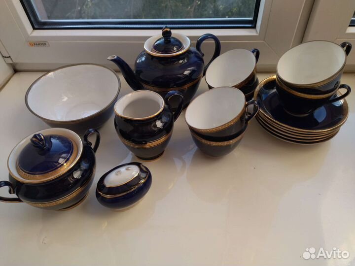 Чайный сервиз лфз СССР- синий cobalt