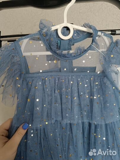 Платье для девочки синее