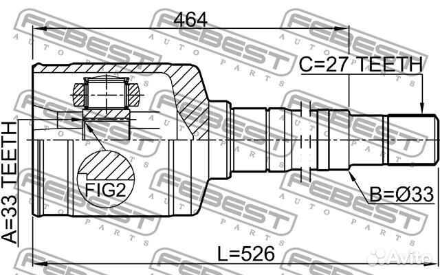 Шрус внутренний правый 33X35X27