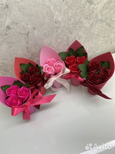 Букетики из мыльных роз
