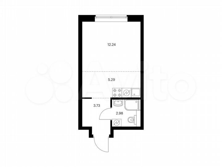 Квартира-студия, 24,2 м², 14/14 эт.