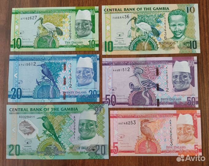 Банкноты Гамбии, Конго, Сан-Томе и Принсипи
