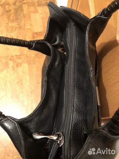 Кожа сумка женская чёрная