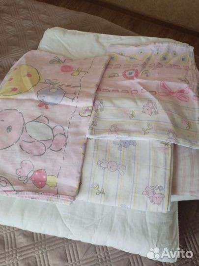 Детское одеяло 110х140, подушка и белье
