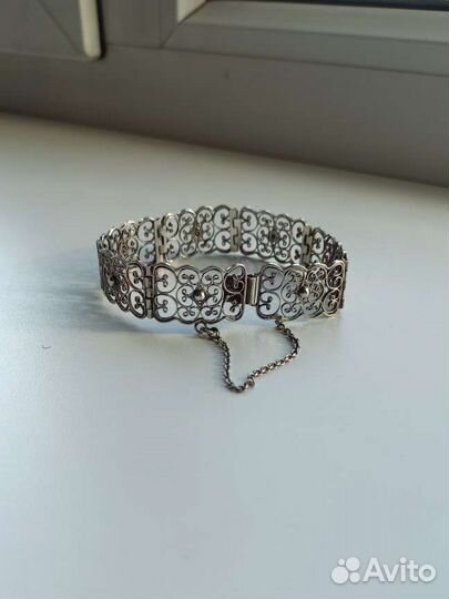Серебряный браслет винтажный