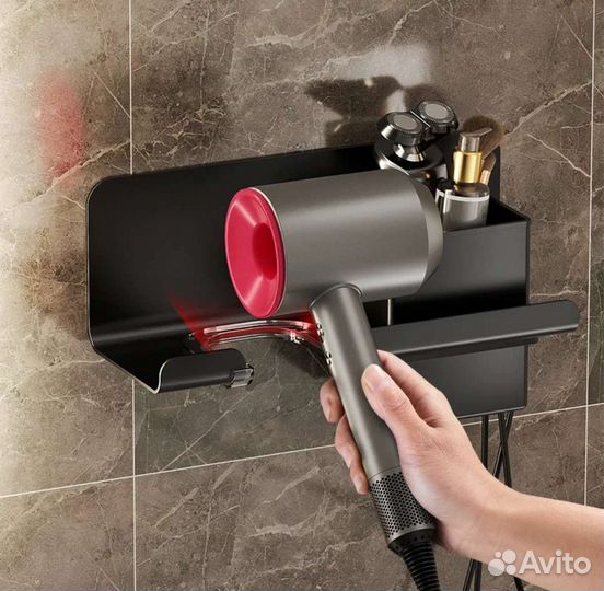 Держатель для фена аллюминиевый черный