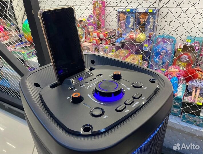 Беспроводная большая колонка с эффектом огня