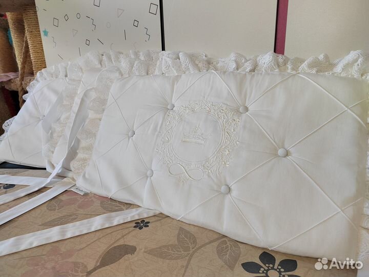 Бортики в кроватку KrisFi Облако 4 подушки