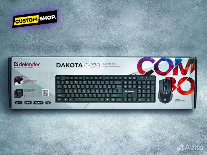 Набор клавиатура + мышь Defender Dakota C-270