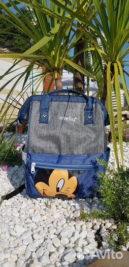 Сумка рюкзак для мамы с крючками на коляску